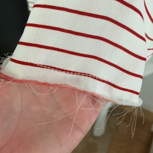 FAITHFULL *Dream* off shoulder tunic top in red  Muse stripe 6 - Picture 8 of 14